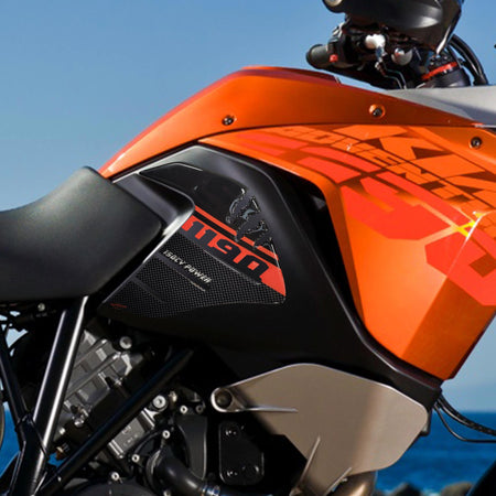 2 ADESIVI 3D PROTEZIONI LATERALI SERBATOIO compatibile per MOTO KTM 1190 ADVENTURE