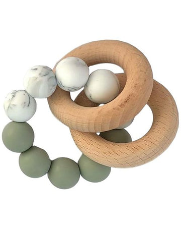 Massaggiagengive con Sonaglio Duo - Verde Salvia e Effetto Marmo Chewies&more