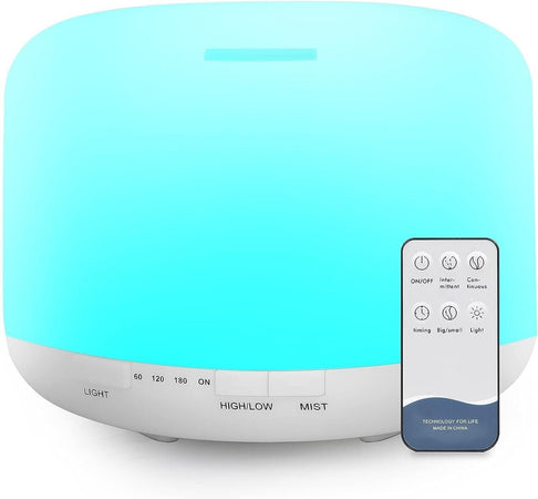 500ml Diffusore di Oli Essenziali, Senza BPA Umidificatore ad Ultrasuoni