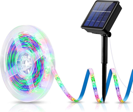 ANDOWL Striscia LED Solare Esterna, Colorati Luci Led Light Strip 5 Metri, Luce