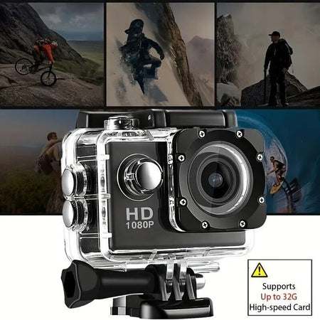 Action Cam Subacquea Ultra HD Sport, Videocamera Impermeabile Full HD 1080P,