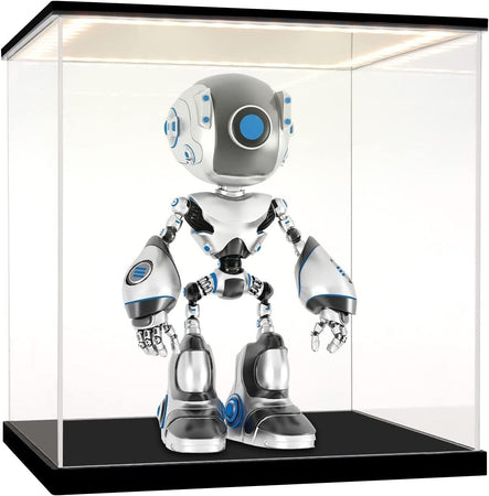 Vetrina in Acrilico con luci a LED e Interruttore, Teca Plexiglass Cubo Contenit
