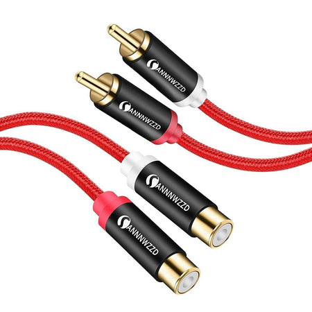 Cavo RCA Prolunga,2 RCA Maschio a 2 RCA Femmina Stereo Audio Cable (3M)