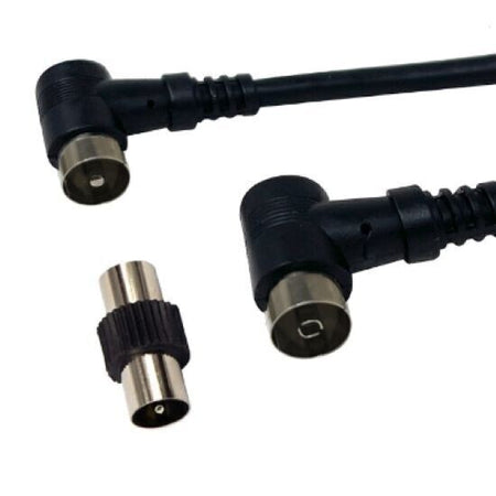 GBC 58.3881.10 Cavo antenna TV 10M nero con adattatore universale
