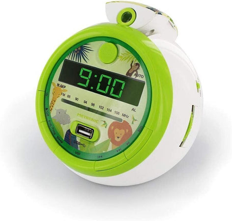 Metronic Radiosveglia per Bambini Jungle FM Proiezione USB Doppia Sveglia