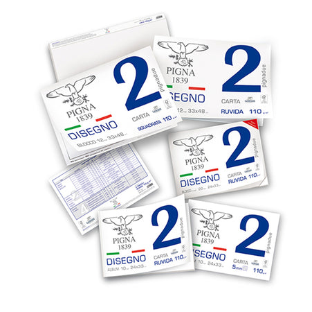 Blocco Disegno Pigna2 33X48Cm Collato 12Fg 110Gr Liscio Squadrato