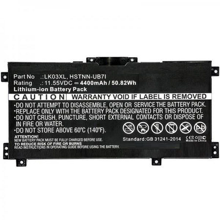 CoreParts MBXHP-BA0140 ricambio per laptop Batteria (Laptop Battery for HP 50.82Wh - Li-ion 11.55V 4400mAh Black - 51Wh Li-ion 11.55V 4400mAh Black, Envy 17m, Envy 17M-AE0XX - Warranty: 12M)