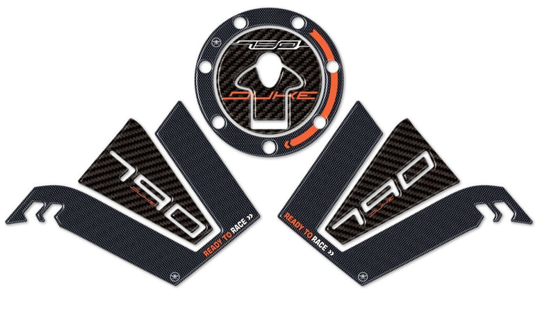 kit di 3 ADESIVI gel 3D PROTEZIONI SERBATOIO compatibili per moto KTM 790 DUKE