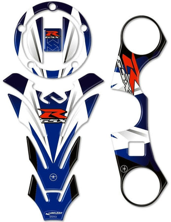 ADESIVI 3D BLU PROTEZIONI GSX-R compatibili per MOTO suzuki GSXR 600-750 2006-2016