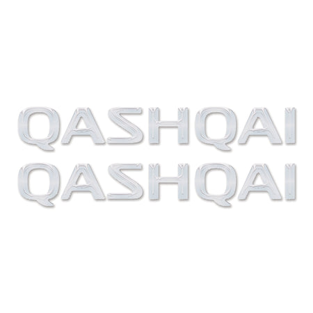 2 ADESIVI/STICKERS in Resina 3D SCRITTA QASHQAI compatibile per AUTO SUV NISSAN