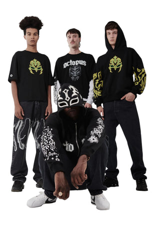 OCTOPUS Felpa Uomo Octopus lucha libre mask da uomo