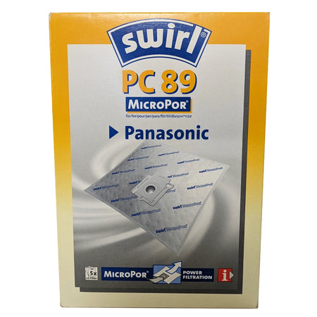 Sacchetti Microfibra x5 e Filtro Aria x2 Compatibili per Aspirapolvere Panasonic MC-E 881, 959, 960, 1000