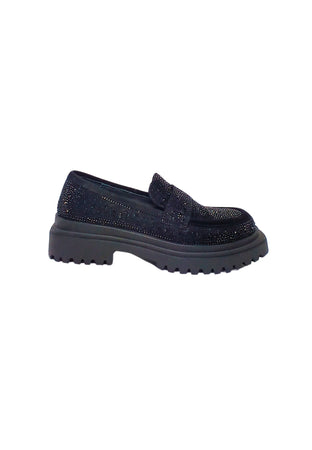 MANUFACTURE D'ESSAI Scarpe Donna Manufacture D'Essai Mocassino Donna Nero Scamosciato- Con strass da donna