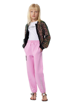 KARL LAGERFELD Bomber Bambina Karl Lagerfeld con paillettes ricamate da bambino