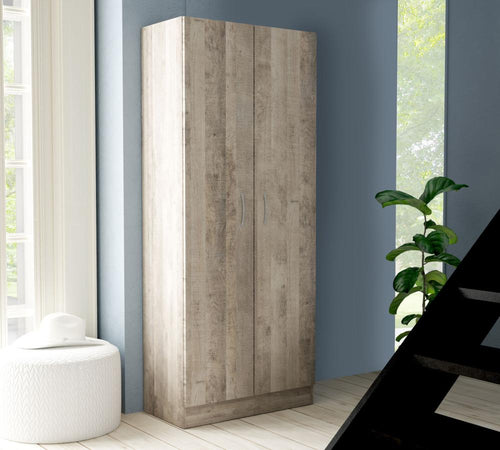 Kit Armadio 2 Ante Ripiano Fisso Appendiabiti 71x51,5xh181 cm