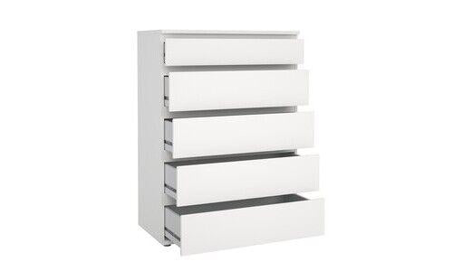 KIT CASSETTIERA CASSETTONE 5 CASSETTI NOVA CM. 77X40X107H BIANCO O QUERCIA