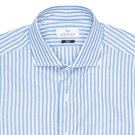 GRIGIO Camicia Uomo Grigio Camicia Riga Azzurra/Blu da uomo