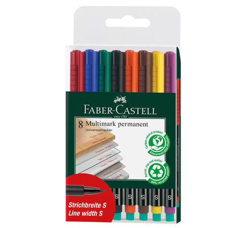 Busta 8 Colori Pennarello Multimark 0,4Mm Superfine Faber-Castell