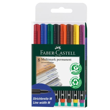 Busta 8 Colori Pennarello Multimark 1,0Mm Medio Faber-Castell