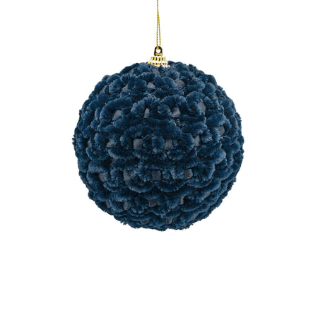 Pallina in velluto Blu per albero di natale sfera natalizia particolare
