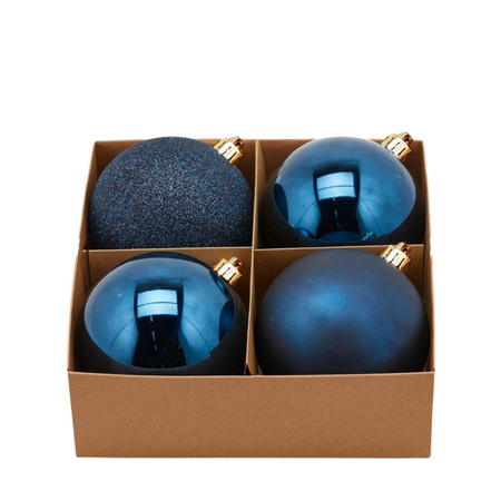 Palline per albero di Natale, colore Blu, tinta unita, in PVC