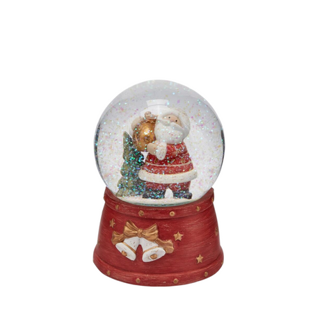 Sfera di vetro con acqua, decorazione natalizia con Babbo Natale da Ø 10 x h 14 cm
