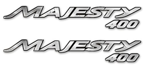 2 ADESIVI resinati 3D cromo SCRITTA compatibile per SCOOTER YAMAHA MAJESTY 400