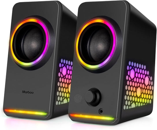 Altoparlanti per PC MARBOO RGB illuminati da gioco USB jack da 3,5 mm Laptop