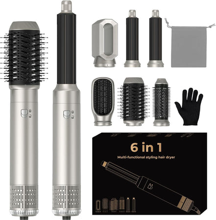Styler per Capelli 6 in 1 Set di Styler per Capelli Airstyler con Ferro Arriccia