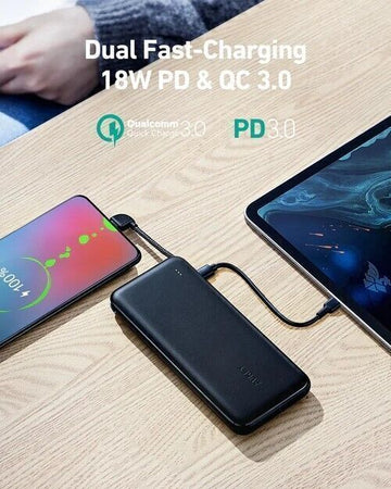 AUKEY PB-N73C 10.000 mAh 18 W con cavo USB-C integrato Caricabatterie portatile