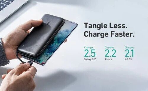 AUKEY PB-N73C 10.000 mAh 18 W con cavo USB-C integrato Caricabatterie portatile