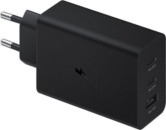 SAMSUNG EP-T6530 Caricabatterie Tre Porte Super Fast Charging Trio (65W), Nero