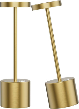 Lampada da tavolo LED senza fili Coinmit dorata, confezione da 2 lampade