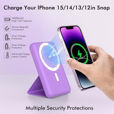Power Bank compatibile Mag-Safe Power Bank 10000mah Pieghevole PD22.5W Ricarica