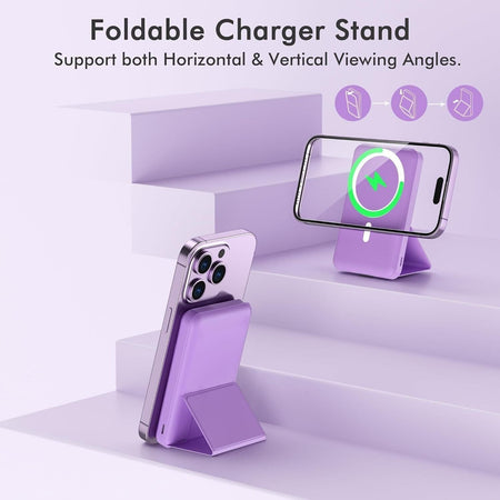 Power Bank compatibile Mag-Safe Power Bank 10000mah Pieghevole PD22.5W Ricarica