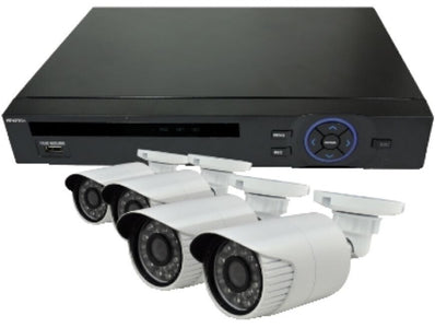 KIT NVR 4CH POE + 4 TELECAMERE ALTA DEFINIZIONE 1MPX 720P CON INTERNET ONE-CLICK