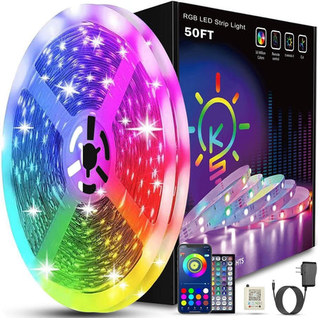 Strisce luminose luci a LED 15 metri musicali intelligenti RGB bluetooth