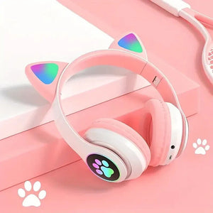 Cuffie Wireless Orecchie di Gatto Auricolari Bluetooth Auricolari con Led