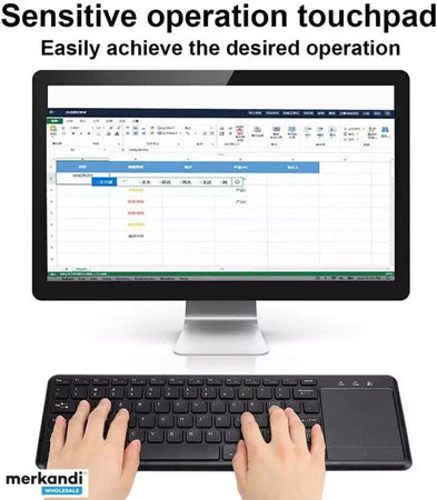 VicTsing Mini Tastiera Wireless Touchpad Ultra-Sottile, Tastiera Wireless All-in