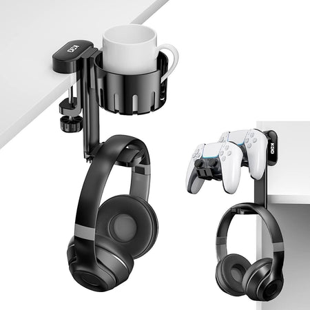 Gancio per Cuffie Rotazione 3 in 1 Morsetto da Scrivania Supporto per Controller