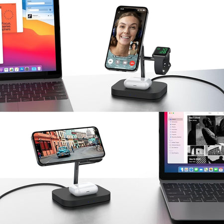 Caricabatterie wireless magnetico Boaraino, stazione di ricarica wireless 3 in 1