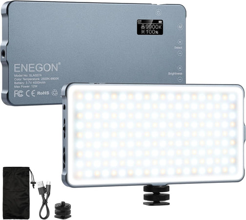 LED Video Light ENEGON 4000 mAh 2500K-9900K bicolore Fotocamere DSLR Profession
