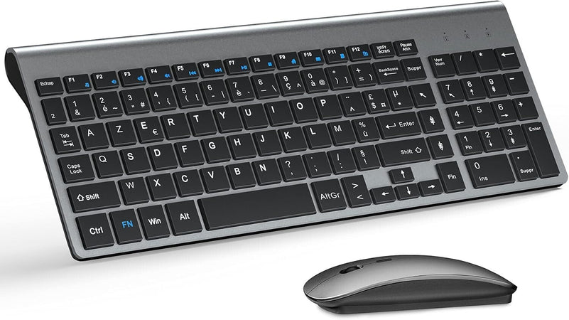 Tastiera e mouse senza fili ultra sottile azerty 2.4G Silent Compact Tastiera