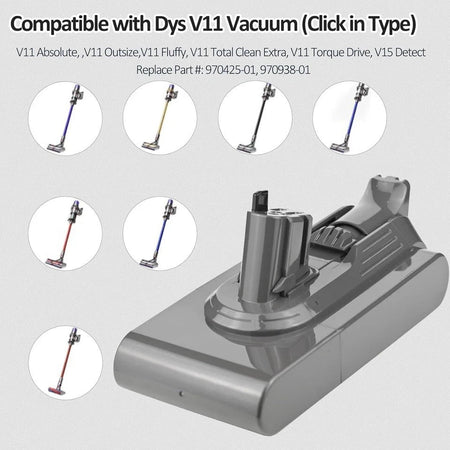 Batteria sostitutiva ad alta capacità V11 compatibile con Dyson V11 8000mah