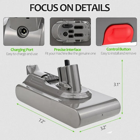 Batteria sostitutiva ad alta capacità V11 compatibile con Dyson V11 8000mah
