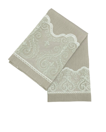 Set Asciugamani Opera Prima Lilibet 100% Lino