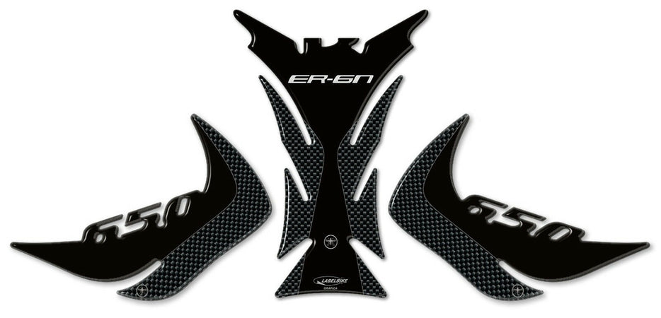 KIT ADESIVI IN GEL 3D PROTEZIONI compatibili per MOTO KAWASAKI ER-6n dal 2012