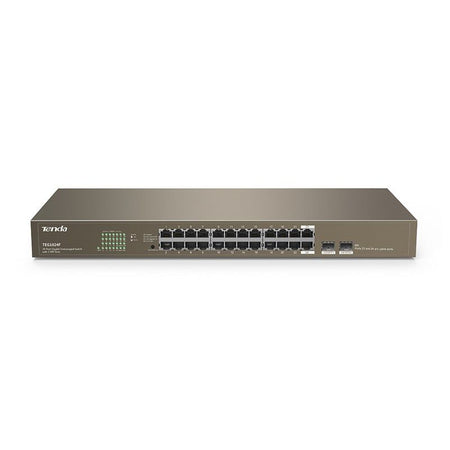 Switch tenda teg1024f 24p gigabit 10/100/1000 rj45 +2 sfp slots unamanaged rack