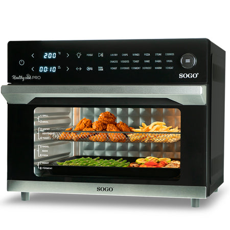 SOGO Friggitrice + forno + disidratatore + grill 30L / 1800W / timer 12h / touch control + ricettario