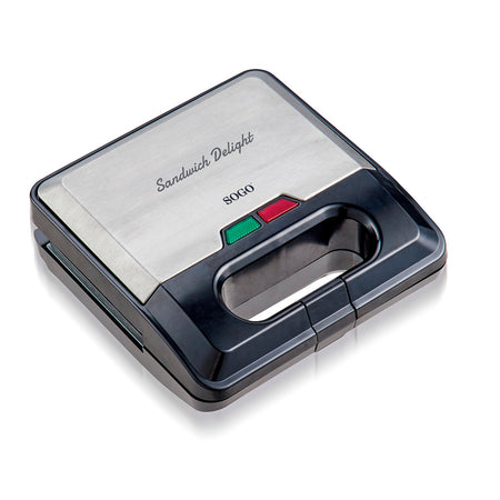 SOGO Tostapane griglia per sandwich, waffle e panini 3 in 1 750W / 2 fette / piastre intercambiabili / 22x13 / 90°